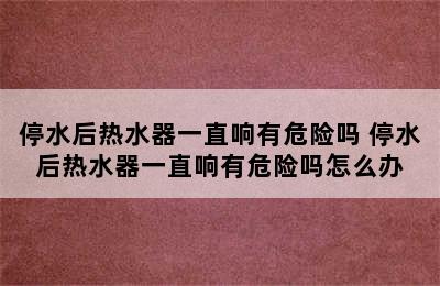 停水后热水器一直响有危险吗 停水后热水器一直响有危险吗怎么办